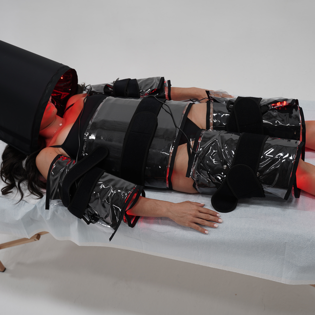 Full Body Red Light Therapy System 12,690 LED's in System. Includes 4 Pads 11" X 27", 2 Pads 11' X 16", 1 Face Dome, 1 Chin Pad