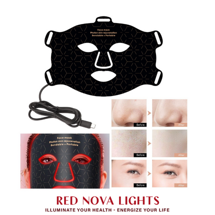 Red Light Therapy Face Mask – LED Skin Rejuvenation Mask with Red, Blue, Yellow + NIR (460–850nm)